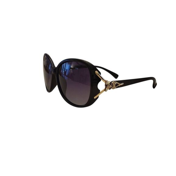 Fox Rhinestone Embellished Black Oversized Ombre Sunglasses w New  Leather Case - Picture 8 of 11